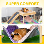 Side profile of Besnew wooden activity center for hamsters and ferrets