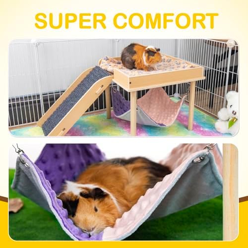 Side profile of Besnew wooden activity center for hamsters and ferrets