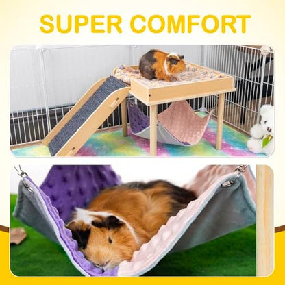 Side profile of Besnew wooden activity center for hamsters and ferrets