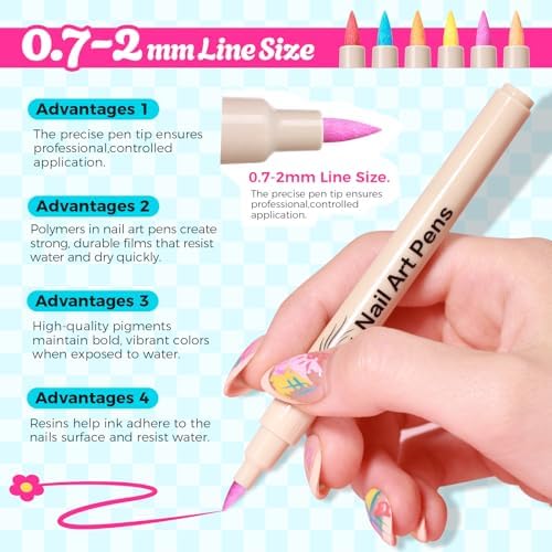 Person using Gellaktik 18 color nail pens for DIY manicure