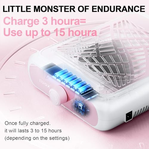 L'UGX professional nail vacuum showing speed control knob