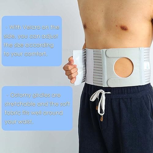 FIRRKEP adjustable colostomy pouch helper belt laid flat to show the hook and loop closing mechanism.