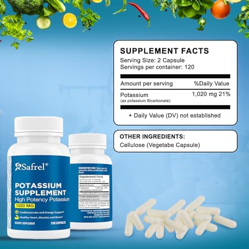 Premium imported Safrel electrolyte capsules container detailing ingredients and dosage
