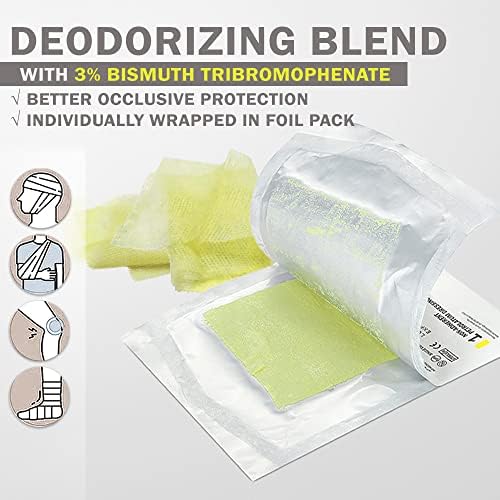 Individually wrapped non adherent fine mesh gauze pads showing sterile protective packaging.