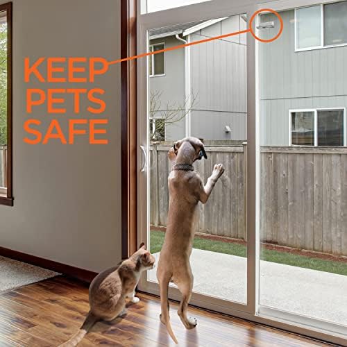 Transparent child safety lock installed on glass door