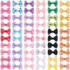 Assorted colors of 1.5 inch dog hair bows with clips