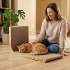 SMARTBEAN 3-piece multi-pack cardboard cat scratchers arranged independently in a home.