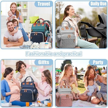 SHITIESHOU large capacity baby backpack side profile view displaying pocket depth