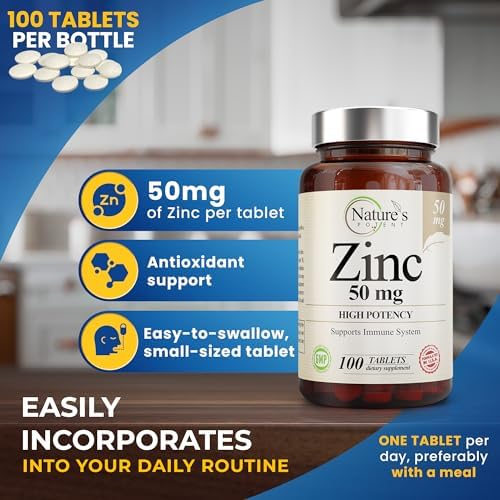 Nature's Potent high potency zinc 100 tablets dietary supplement label