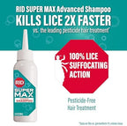 Pesticide free super lice treatment kit showing the 3.4 fluid ounce shampoo bottle and specialized nit removal comb