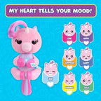 Mimi the pink baby unicorn with color-changing heart illuminated