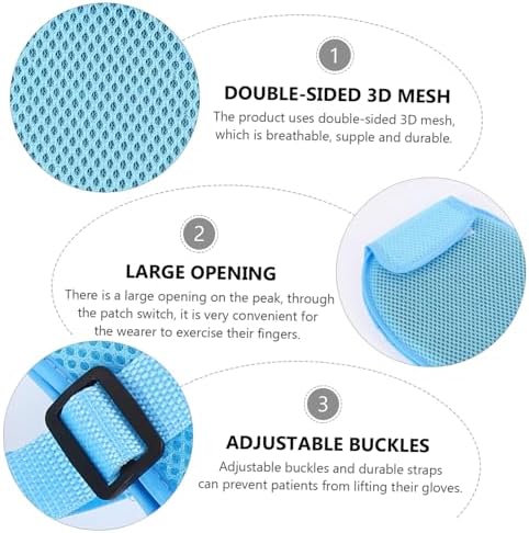 Murocea hand control mittens with finger separator for preventing tube pulling.