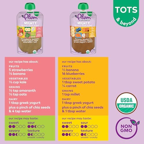 Variety pack of Plum Organics Mighty 4 toddler food pouches