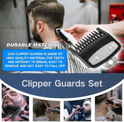Two pack black premium one point five millimeter hair clipper guards laid flat
