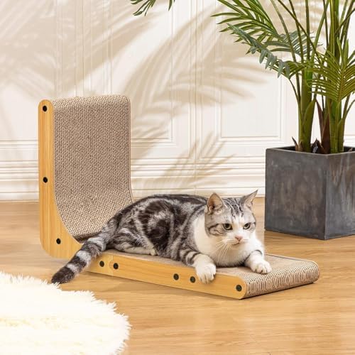 Poils Bebe large cardboard cat scratcher with built-in ball toy