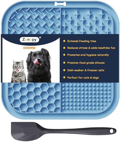 Zonopy square slow feeder lick pad showing textured surfaces