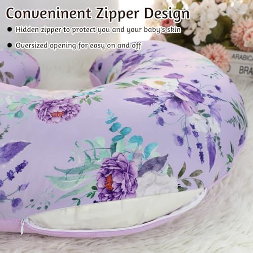 Caruili floral nursing pillow cover on standard breastfeeding pillow
