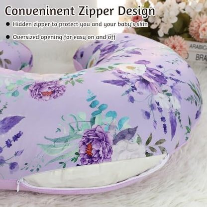 Caruili floral nursing pillow cover on standard breastfeeding pillow
