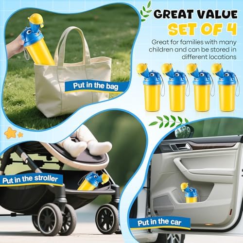 Compact boy emergency toilet bottle in stroller cup holder