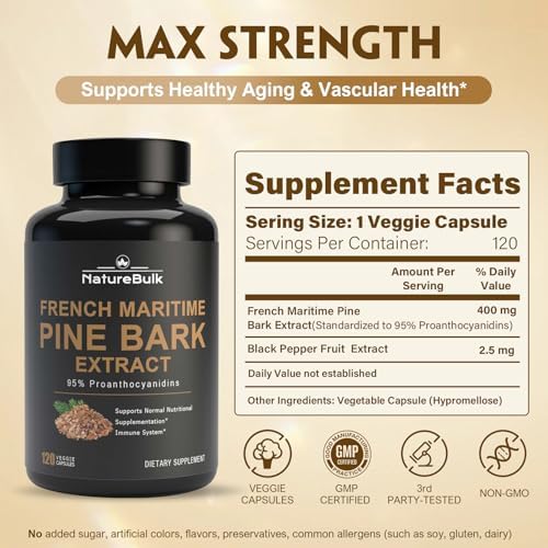 NATUREBULK French Maritime Pine Bark Extract capsules container side view