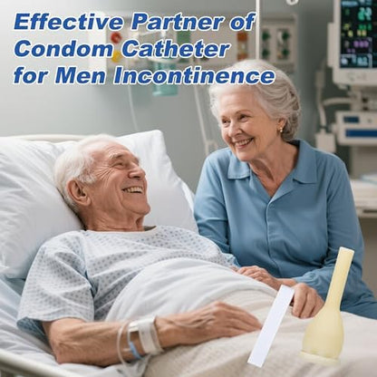 Latex condom catheter connection for urine bag
