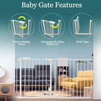 ALLAIBB steel walk through child gate showing the four adjustable pressure bolts on wall