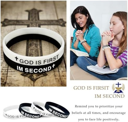 CITYBAN black and white cross religious bangle package showing multiple pieces for church group gifting.