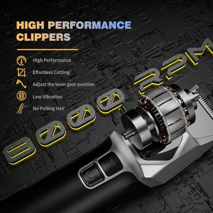 AngFan cordless barber clippers resting on the premium dual charging base ecosystem