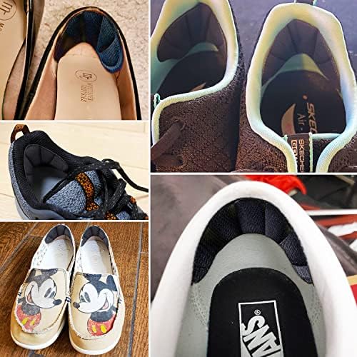 Applying ZHBDMGK heel inserts to the back of a leather shoe