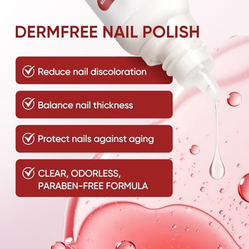 DERMFREE nail repair solution side view highlighting the precision application brush.