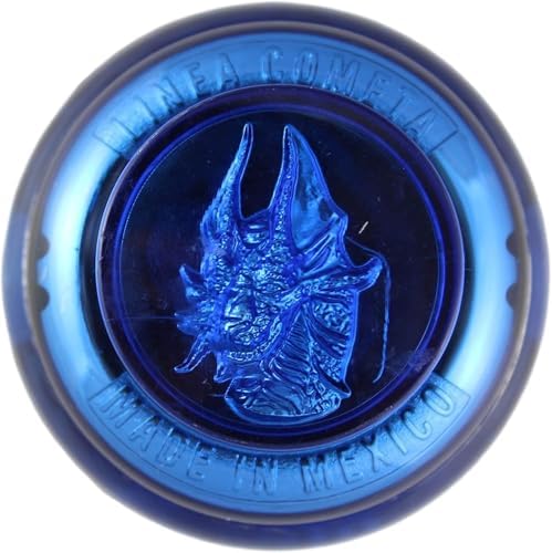 Top down view of dragon scale texture on plastic spinning top