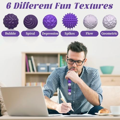Close up of textured silicone magnetic balls showing bumpy and spiky surfaces