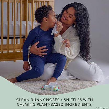 The Honest Company Plant-Based Snot Removing Wipes, Soothing Nose with Aloe, Hypoallergenic for Sensitive Skin, EWG Verified Fragrance-Free, 60 Count - Image 3