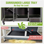 GUTINNEEN Rabbit Hutch Mobile Bunny Cage with Large Wheels, Chewproof Ramp, Leak Proof Trays - Ideal Cage for Rabbits, Guinea Pigs, Indoor/Outdoor Use, 44" L x 20" W x 41.5" H - Image 4