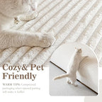 MYSKY HOME striped polyester couch protector close up fabric detail