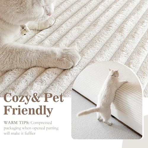 MYSKY HOME striped polyester couch protector close up fabric detail