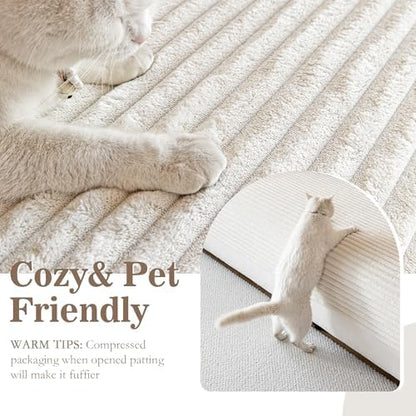 MYSKY HOME striped polyester couch protector close up fabric detail