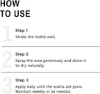 Instructions for using Eye Envy pet stain spray