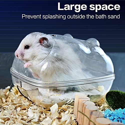 Lazyyzal hamster sand bath box with cleaning scoop