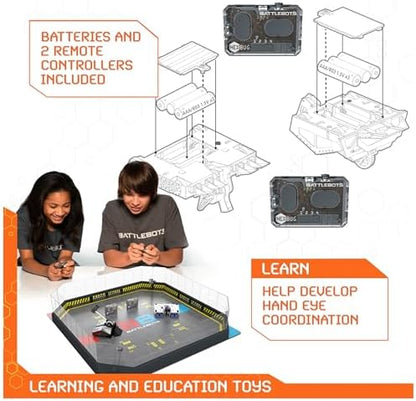 Kids playing with Hex Bots BattleBots remote control combat toys