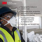 3M 11872 clear lens safety glasses angled view showcasing the wraparound design