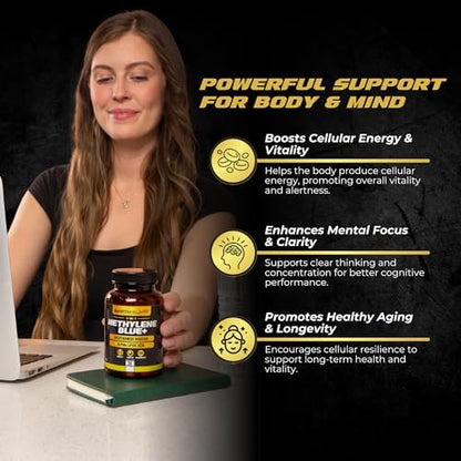 Earth Elixir pharmaceutical grade methylene blue dietary supplement packaging details and directions