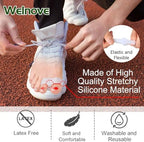 Washable and reusable white silicone bunion correctors in a multi-pack.