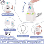Netholid mechanical keycap keychain emitting colorful LED light illumination under the cat figure