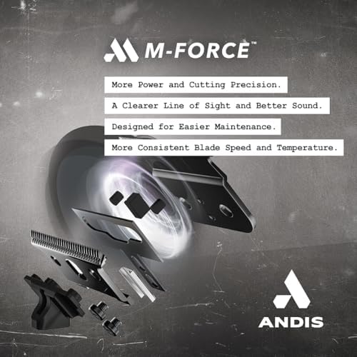 Ergonomic side profile of the Andis professional lithium ion beard trimmer showing clear line of sight housing