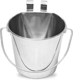 Stainless Steel Flat Side Bucket with Dual Hooks 2 Quart (0.5Gallon)- Heavy Duty Hanging Dog Water & Food Bowl Kennel, Cage & Crate, Durable Pet Pail for Dogs, Cats, Birds & Small Animals - Image 12