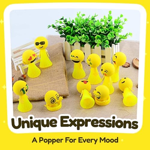Assorted twelve different emoticon expressions on soft EVA foam heads