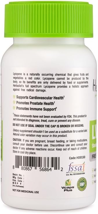Natural lycopene antioxidant capsules for cardiovascular fitness and immune health support