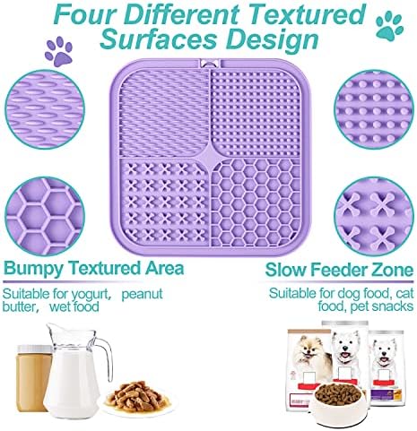 Lukito Cat Peanut Butter Lick Pad in use on shower tile
