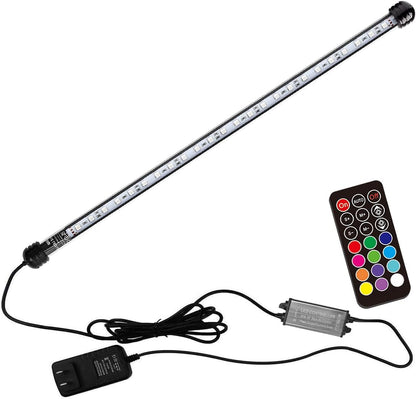 15 inches LED Aquarium Light, 2.5W Fish Tank Light Underwater Light Submersible Crystal Glass Lights, 21 LED Beads 12 Colors 19 Modes Brightness Adjustable Memory Function IP68 Waterproof - Image 12